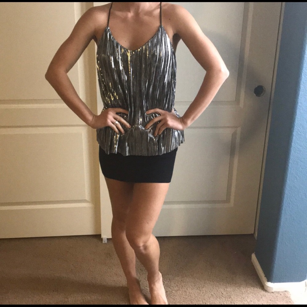 Metallic Shimmery Silver Blouse